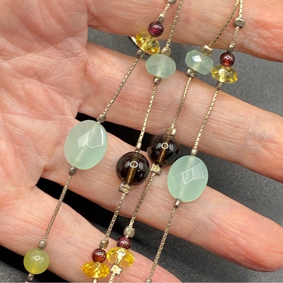 NETA .925 Silver Boho Crystal Beads Artisan Designed Necklace - Picture 12 of 12